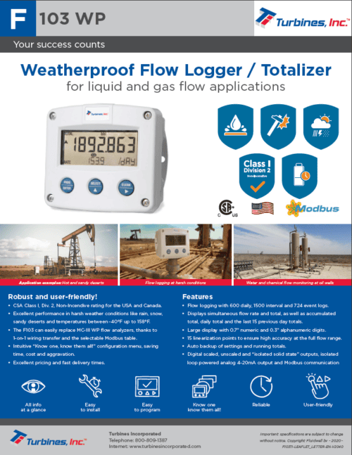 Download the F103 WP Product Flyer