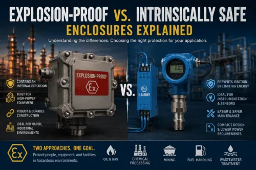 explosion proof vs intrinsically safe enclosures