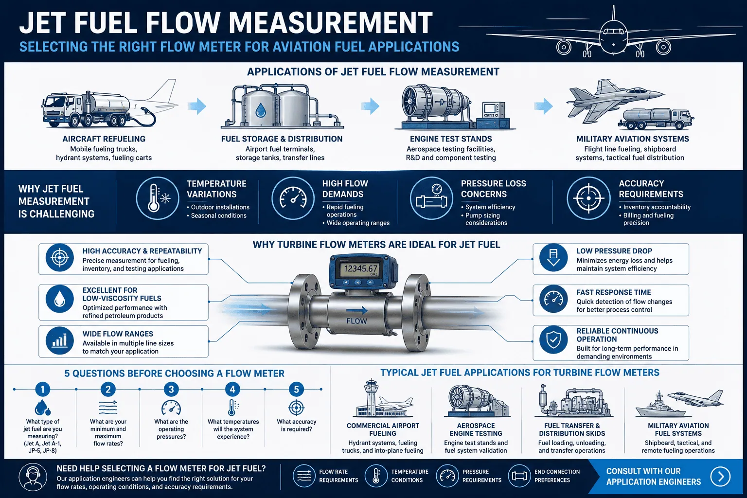 jet fuel flow measurement
